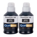 Pack 2 recharge encre gi - 53bk compatible pour canon pixma g550 g650 noir haute capacit� 3800 pages