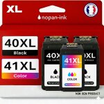 Pack de 3 cartouches compatible pour canon pg40 cl41 noir & couleur nopan - ink