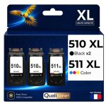 Pack de 3 cartouches compatible pour canon pg510 cl511 noir et couleur