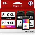 Pack de 3 cartouches compatible pour canon pg510 cl511 noir & couleur nopan - ink