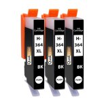 Pack 3 cartouches encre 364xl 364 xl compatible pour hp noir haute capacit� avec puce 650 pages