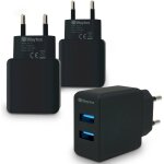 Pack de 3 chargeurs double usb pour smartphone, tablette, ordinateur portable, prise chargeur murale ...