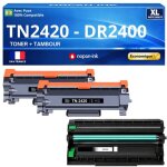 Pack 3 tn - 2420xl tn 2420xl + dr - 2400 dr 2400 compatible pour brother noirs haute capacit� avec puce ...
