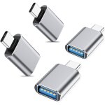 Pack de 4 adaptateurs usb - c vers usb 3. 0 - convertisseur de charge et de donn�es � haute vitesse argent ...