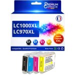 Pack 4 cartouche lc970 lc1000 compatible pour brother dcp 130c 135c 150c noir couleur haute capacit� ...