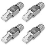 Pack de 4 connecteurs r�seau rj45 cat6a rj - 45, c�ble ethernet blind�, fiches anti - traction