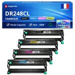 Pack de 4 tambours compatible pour brother dr - 248cl noir et couleur 30000 pages nopan - ink