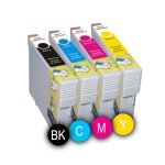 Pack 4 x cartouches d'encre inkpro compatibles multicolorese t1281 bk - t128pack 4 x y for epson stylus ...
