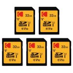 Kodak lot de 5 cartes m�moire sdhc ultra high speed 32 go � classe 10 � id�al pour appareils photo et ...