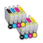 Pack 8 x cartouches dencre ( 2 x noir / 2 x cyan / 2 x magenta / 2 x jaune ) compatible brother modle ...