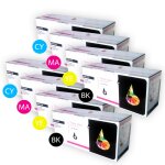 Pack 8 x toner laser inkpro multicoloree tn230bk tn230y compatible avec une imprimante brother mfc 9120cn ...