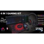 Pack gaming 4 en 1 spyker - clavier - souris - tapis - casque km401g combo