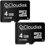 Pack of 2 micro sd cards 4 gb class 6 microsd memory card with sd adapter (2 packs of 4 gb)