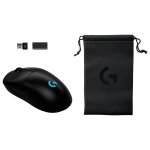 Pack souris gaming sans fil logitech g pro 2 lightspeed noir + dongle 8k + pochette
