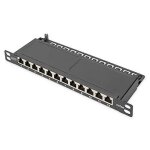 Panneau de brassage blind� cat 6a 12 ports 1 - 2he 10'' noir ral - digitus