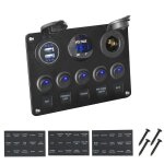 Panneau lumineux de commutation led  5 boutons , chargeurs usb interdits, jauge de 3. 0 volts, accessoires ...