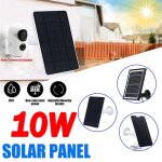 Panneau solaire 10w, blanc, tanche, chargeur usb, compatible avec camra d'extrieur, surveillance de ...