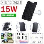 Panneau solaire 15w �tanche avec c�ble de chargement usb, pour cam�ra ext�rieure sans fil, sonnette de ...