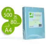 Papier multifonction - q - connect - a4 - 80g / m2 - unicolore - celeste - ramette 500 feuilles