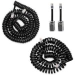Paquet de 2 cordon tlphonique pivotant anti enchevtrement a 360 dtangleurs etendus et 2 pack droul ...