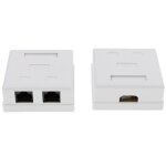 Paquet de 2 2 ports cat6 rj45 r�seau / internet c�ble mural montage en surface bo�tier compact