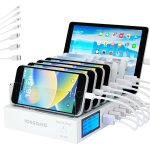 Pd20w qc3. 0 multi usb port fast charging dock, 7 in 1 multi device charging station with lcd display ...