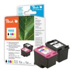 Peach multi pack h302 - pack de 2 - s - noir, couleur (cyan, magenta, jaune) - compatible - remanufactur� ...