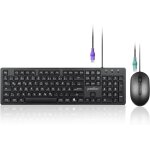 Periduo - 117p ensemble clavier et souris ps2 filaire standard - disposition allemande qwertz - ensemble ...