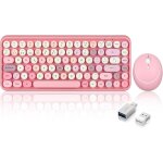 Periduo - 713 ensemble souris et mini clavier sans fil 2, 4 ghz, touches rondes style r�tro, pour pc ...