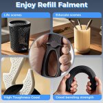 Petg filament pour imprimante 3d, 1 kg 1, 75 mm (2, 2 lb) refilament pour bobine rutilisable pour bambu ...