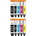 Pgi - 525 cli - 526 cartouches compatible avec canon 525 526 multipack, pour canon pixma ix6550 ip4950 ...