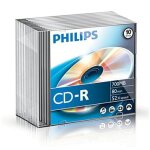 Philips - 10 x cd - r - 700 mo (80 min) 52x - boîtier cd étroit Philips - 10 x cd - r - 700 mo (80 min) 52x - boîtier cd étroit
