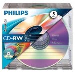 Philips - 5 x cd - rw - 700 mo (80 min) 4x - 12x - botier cd troit