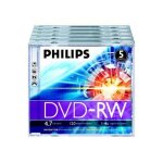 Philips dn4s4j05f - 5 x dvd - rw - 4. 7 go (120 minutes) 1x - 4x - botier cd