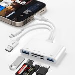 Pial - lecteur de carte mmoire 5 en 1, adaptateur carte pour iphone ipad android lecteur carte avec ...