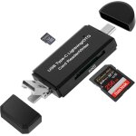 Pial - lecteur de carte sd, 4 en 1 usb 2. 0 et usb c adaptateur carte sd / micro sd mmoire, abs micro ...