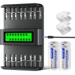 Les piles c sont recharges avec chargeur, 4 pices 4000mah 1200 cycles batterie c, chargeur de batterie ...