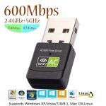 Pilote de carte r�seau sans fil 2. 4ghz, adaptateur wifi usb 600m, double bande, r�cepteur dongle d'antenne ...