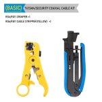 Pince  sertir pour cble coaxial, dnudeur de fil, kit d'outils de sertissage, ensemble avec connecteurs ...