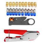 Pince  sertir pince  dnuder les cbles coaxiaux, compression f, 20 pices, kit de connecteurs, outil ...