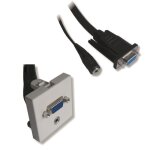 Plastron 45x45 hd15 f / m + jack 3. 5mm f / m avec c�ble 20. 00cm