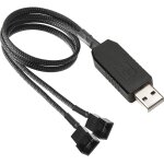 Pleine vitesse 12v tension elvateur usb vers double cble adaptateur d'alimentation  manchon de ventilateur ...