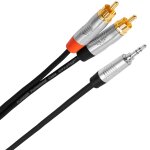 Plugger c�ble y jack 10m - c�ble en y jack 3. 5mm vers rca - longueur 10m - connecteurs rean - ofc