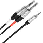 Plugger c�ble y mini jack m�le st�r�o - jack m�le mono 1m - c�ble y audio - connecteurs rean by neutrik ...