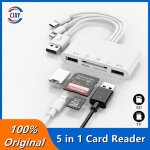 Pluie 5 en 1 haute vitesse vers sd tf, lecteur de carte mémoire otg, adaptateur hub usb pour iphone, ... Pluie 5 en 1 haute vitesse vers sd tf, lecteur de carte mémoire otg, adaptateur hub usb pour iphone, ...