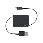 Pny roll - it charge & sync - cble lightning - usb mle pour lightning mle - noir - rtractable