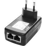 Poe adaptateur d'injection 48v / 0. 5a 100 / 1000 mbps, ue plug, distance jusqu'a 100 mtres, plug - ...
