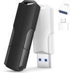 Polki - lot de 2 cls usb 3. 0 128 go noir et blanc avec adaptateurs usb - c et lanires u2013 cle usb ...