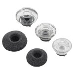 Poly - kits d'embouts auriculaires pour casque bluetooth - moyen - noir (pack de 3) - pour poly voyager ...