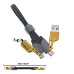 Porte - cls de cble de donnes multi - usb 4 en 1, charge rapide pd 65w, iphone 15 14 max, macple, ...